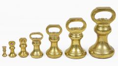 Victorian Set Seven Brass Bell Form Weights - 4552145