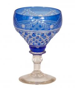 Victorian Sixty Piece Blue Cut To Clear Crystal Stemware - 4137050