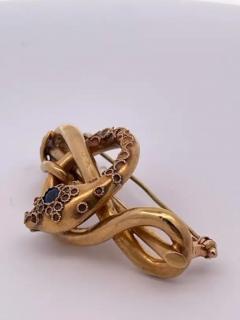 Victorian Snake Brooch 18k Yellow Gold - 3459069