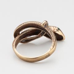 Victorian Snake Ring Emerald 14kt size9 5 - 4626114