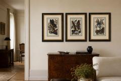 Victorian Style Framed Butterfly Prints Gilt Painted Wood USA 20th c  - 4694870