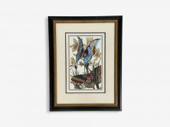 Victorian Style Framed Butterfly Prints Gilt Painted Wood USA 20th c  - 4694875