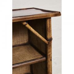 Victorian Tiger Bamboo Shelf with Lacquered top - 3435006