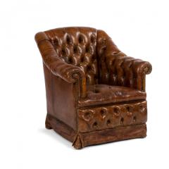 Victorian Tufted Leather Club Chair - 4169236