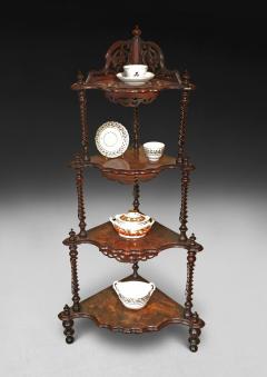 Victorian Walnut Corner Whatnot - 4480148
