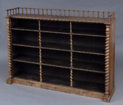 Victorian Walnut Open Bookcase With Barley Twist Columns Gallery - 102801