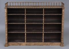 Victorian Walnut Open Bookcase With Barley Twist Columns Gallery - 102802