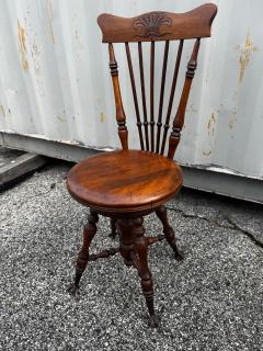 Victorian Walnut Spindle Back Ball And Claw Swivel Piano Stool - 4513098