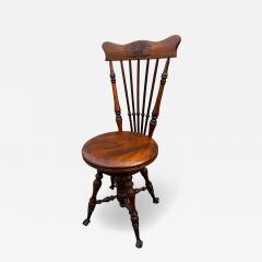 Victorian Walnut Spindle Back Ball And Claw Swivel Piano Stool - 4513872
