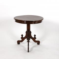 Victorian Walnut Tripod Side Table on Column Base English Circa 1860  - 3477507
