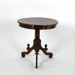 Victorian Walnut Tripod Side Table on Column Base English Circa 1860  - 3477510