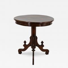 Victorian Walnut Tripod Side Table on Column Base English Circa 1860  - 3479148