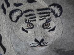 Victorian Wool Work Embroidered Picture of a Tiger - 1740969