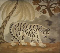 Victorian Wool Work Embroidered Picture of a Tiger - 1741096