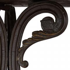 Victorian iron and marble inlay circular side table - 2265877