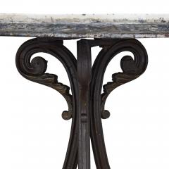 Victorian iron and marble inlay circular side table - 2265880
