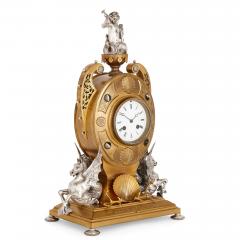 Victorian ormolu and silvered bronze mantel clock - 2693992