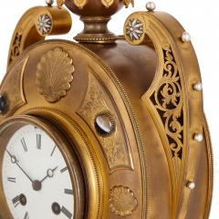 Victorian ormolu and silvered bronze mantel clock - 2693996