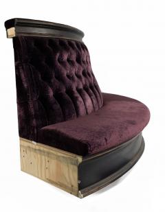 Victorian style Purple Velvet Banquette Pouf - 4631825