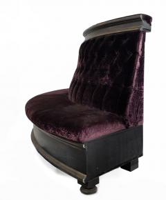 Victorian style Purple Velvet Banquette Pouf - 4631826