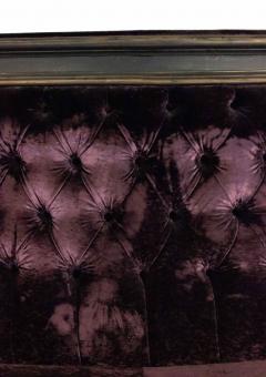 Victorian style Purple Velvet Banquette Pouf - 4631829