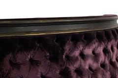Victorian style Purple Velvet Banquette Pouf - 4631830