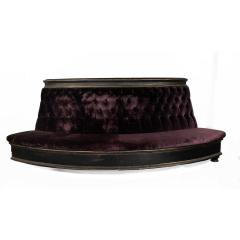 Victorian style Purple Velvet Banquette Pouf - 4649660