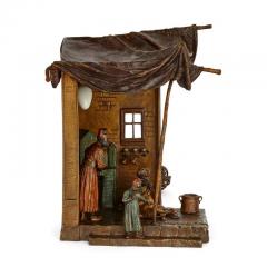Viennese cold painted bronze sculptural lamp - 3345477