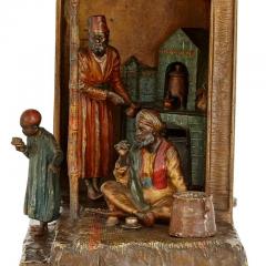 Viennese cold painted bronze sculptural lamp - 3345483