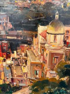 View of Positano Amalfi Coast Italy Oil on Canvas - 4523799