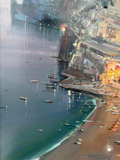 View of Positano Amalfi Coast Italy Oil on Canvas - 4523804