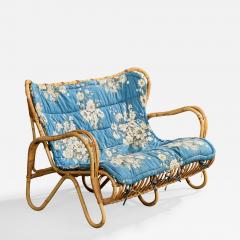 Viggo Boesen Sofa with Bamboo Rattan and Fabric Denmark 1950s - 4793415