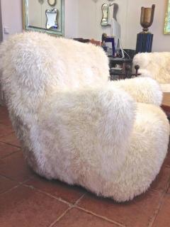Viggo Boesen Viggo Boesen Pair of Hairy Club Chairs Covered in Sheep Skin Fur - 366728