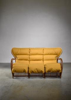 Viggo Boesen Viggo Boesen bamboo and cane sofa for Wengler - 1327665