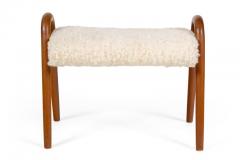 Vilhelm Lauritzen Vilhelm Lauritzen Teak and Lambs Wool Stool for Fritz Hansen Denmark 1950s - 876759