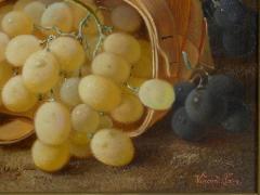 Vincent Clare Still Life with Grapes and Plums Antique Oil Painting by Vincent Clare - 978074