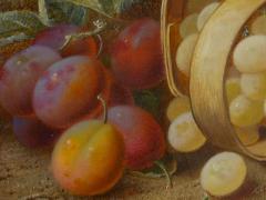Vincent Clare Still Life with Grapes and Plums Antique Oil Painting by Vincent Clare - 978081