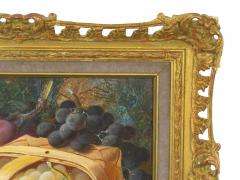 Vincent Clare Still Life with Grapes and Plums Antique Oil Painting by Vincent Clare - 978082