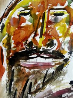 Vincent D Smith Portrait of African Man by African American Artist Expressionist Brush Strokes - 3625541