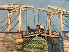 Vincent Van Gogh THE LANGLOIS BRIDGE AT ARLES WITH WOMEN WASHING VAN GOGH PRINT ON CANVAS - 3331810