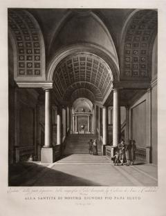 Vincenzo Feoli Magnificent large plate illustrating the Vatican Museum - 2325461