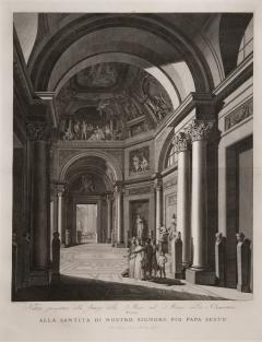 Vincenzo Feoli Magnificent large plate illustrating the Vatican Museum - 2325465