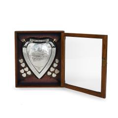 Viner Angling Shield Presentation Fishing Trophy with Fitted Oak Display Cabinet - 4034098