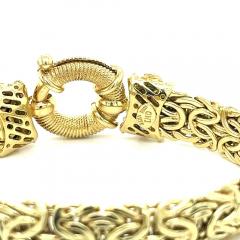 Vintage 14K Yellow Gold Byzantine Gold Chain Bracelet and Necklace Set - 3556784