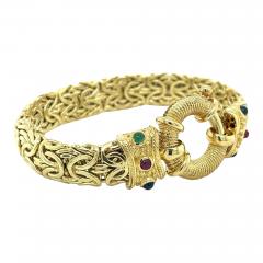 Vintage 14K Yellow Gold Byzantine Gold Chain Bracelet and Necklace Set - 3610544