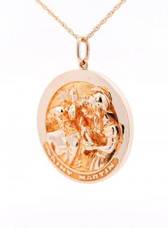 Vintage 14k Solid Gold Carved Medallion Pendant Set of 3 by William Ruser - 3510119