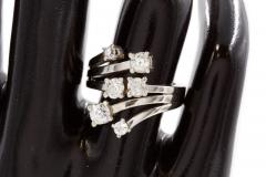 Vintage 14k White Gold Bypass Ring w 6 Diamonds approx 1 23 CTW size 6 5 - 4504883