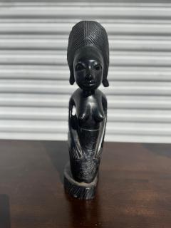 Vintage 15 Yoruba Kneeling Woman Ebony Sculpture - 4398032