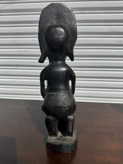 Vintage 15 Yoruba Kneeling Woman Ebony Sculpture - 4398077