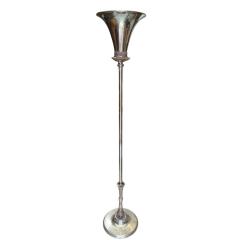Vintage 1930s Art Deco Space Age Chrome Torchiere Floor Lamp - 4317187
